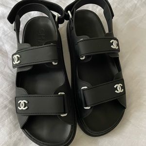 Chanel Dad Sandals black size 37